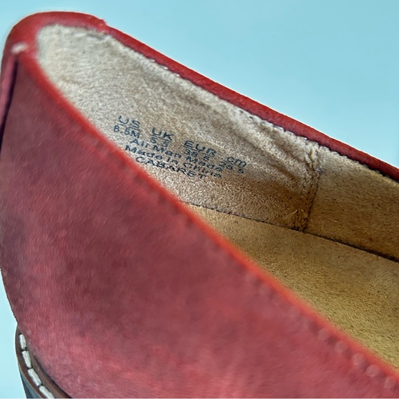 ⭐️SOLD Burnt Rust Leather Platform Loafers | Croc Embossed | Chunky 90s Minimal - Picture 10 of 11